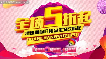日用品全場5折起促銷展板